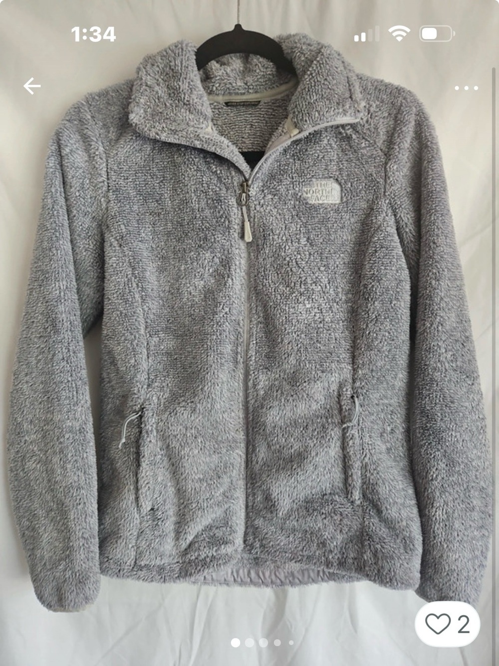 The North Face Women's Light Gray Teddy Fleece Jacket